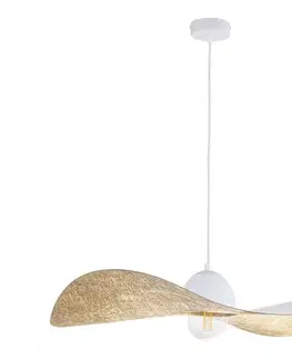 Svietidlá  Luster na lanku KAPELLO 1xE27/60W/230V pr. 76 cm biela/zlatá 32338