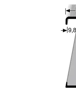 Schodové lišty a profily Schodový profil 21 x 51 mm pre krytiny do 9,8 mm (skrutkovací) | Küberit 847 Im.nerezu F2