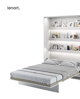 Postele Dig-net nábytok Sklápacia posteľ Lenart BED CONCEPT BC-01p | biely lesk 140 x 200 cm