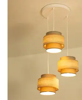 Svietidlá BRILAGI - Luster na lane RESNA 3xE27/60W/230V pr. 45 cm hnedá/béžová H0374