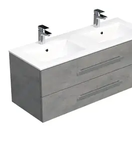 Kúpeľňový nábytok Kúpeľňová skrinka s umývadlom SAT Cube Way 120x53x46 cm betón mat CUBE461202BEMOD CUBE461202BEMOD