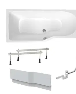 Vane Asymetrická vaňa Laguna Beáta Plus 160x80 cm akrylát ľavá SIKOBE1600LAPNP SIKOBE1600LAPNP