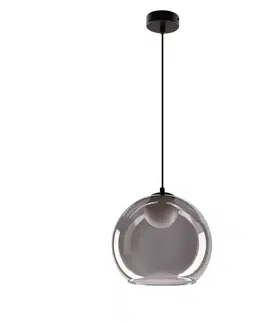 Stropná svetla Stropná lampa Brin čierna 1x15W G9 dymová s bielym tienidlom