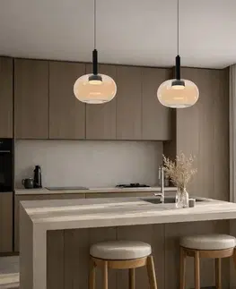 Stropná svetla Lampa wisząca Bueno szklana pojedyncza bursztynowy klosz GX53