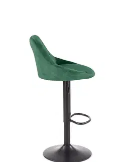 Barové stoličky HALMAR H-101 barová stolička tmavozelená / čierna