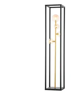 Lampy Jupiter 1911 - Stojacia lampa NEPTUN 4xG9/14W/230V zlatá/čierna/zadymená béžová 1911