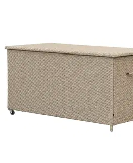 Balkónový nábytok Záhradný box Tejn z technorattanu 80x80x160, prírodný