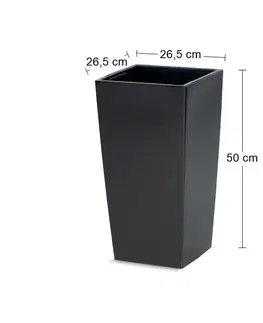 Kvetináče a truhlíky NABBI DURS265 plastový kvetináč 26,5 cm antracit