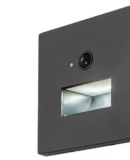 LED osvetlenie Rabalux 77197-LED Schodové svietidlo s pohybovým a súmrakovým senzorom LUNCA 1W/230V 3000/4500/6500K Čierna 77197