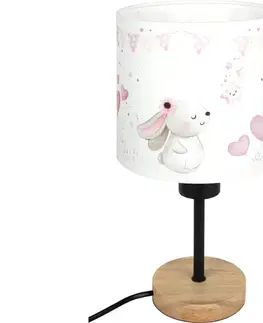Lampy BRILAGI - Stolová lampa BOBO WOOD 1xE27/25W/230V dub/čierna/krémová/zajačiky BG1567+BG5589