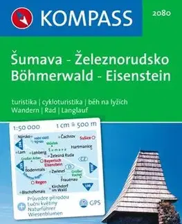Turistika, skaly Šumava - Železnorudsko 2080 - mapa 1:50 000