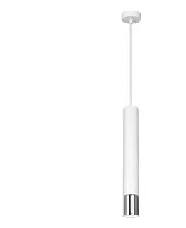 Svietidlá  Luster na lanku NEST 1xGU10/8W/230V biela/lesklý chróm 1053