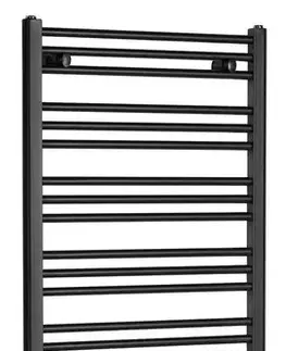 Radiátory do kúpeľne Bruckner - ALBRECHT vykurovacie teleso 600x1250 stredové pripojenie, čierna matná 600.117.6