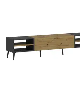 TV stolíky STREAM TV stolík na nožičkách, dub Artisan / antracit