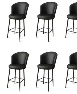 Barové stoličky Bar Stool Set (6 Pieces) Uras - Black