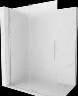 Sprchové dvere MEXEN/S - Velar Sprchová zástena posuvná Walk-in 150 x 200, dekor 8 mm, nikel kartáčovaná 871-150-000-33-97