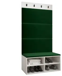 Spálňové šatníkové skrine Predsieňový nábytok Miro biela panel zelená