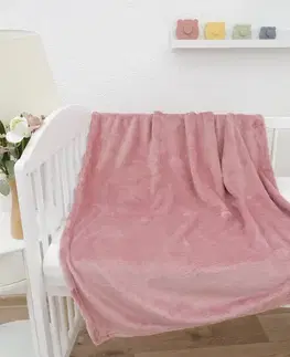 Deky MKLozkoviny.sk Detská deka do postieľky mikroplyš Exclusive 80 × 100 cm – Laura staroružová