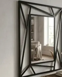 Dekorácie a bytové doplnky Dekoratívne zrkadlo 69cm x 95cm čierne