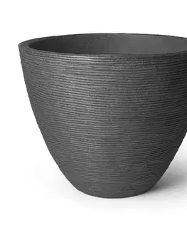 Záhrada Ryhovaný kvetináč Ø 40 x H 31 cm antracit