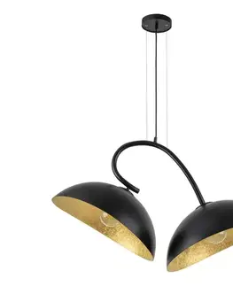 Svietidlá  Luster na lanku SPACE 2xE27/60W/230V čierna/zlatá 40585