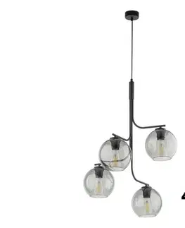 Svietidlá  LED luster na lanku CESAR 4xE27/15W/230V čierna/dymová sivá 5727