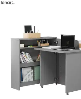 Detské stoly a stolíky Dig-net nábytok Posuvný stôl Lenart WORK CONCEPT CW-2P slim | pravá Farba: biely lesk