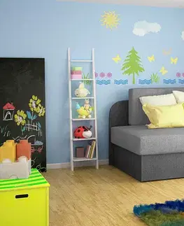 Kreslá NABBI Riva rozkladacie kreslo s úložným priestorom svetlosivá / tmavosivá