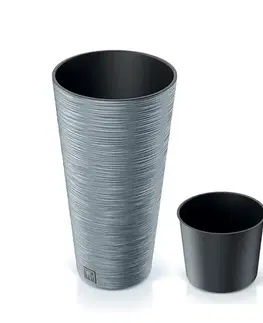 Kvetináče a truhlíky NABBI DFRH300 plastový kvetináč 30 cm sivý betón