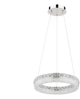 Svietidlá Globo 67387-24 - LED stmievateľný luster na lanku LAUREL LED/24W/230V číre + diaľkové ovládanie 67387-24