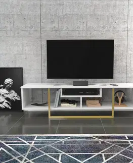 TV stolíky TV stolík Asal 150 - White, Gold