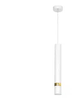 Svietidlá  Luster na lanku JOKER 1xGU10/25W/230V biela/zlatá MLP6081