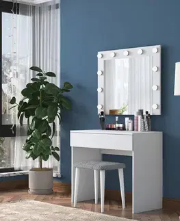 Kozmetický stolík FINGER kozmetický stolík so zrkadlom, biela