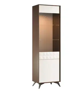 Vitríny TARANKO Zoom ZO-W1/2 L vitrína s osvetlením Savana mat / dub Zoom