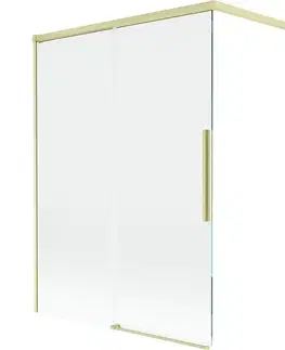 Sprchové dvere MEXEN/S - Rox vaňová zástena 2-krídlová posuvná 120 x 150, transparent, zlatá kartáčovaná 8C9-120-003-55-00