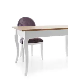 Jedálenské stoly TARANKO Diament DI-S1 rozkladací jedálenský stôl biela / dub Diament
