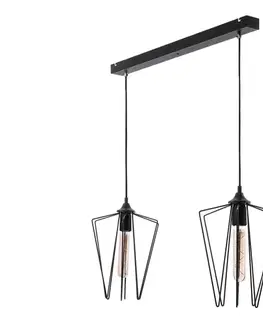 Svietidlá Jupiter 1643 - Luster na lanku SAO 2xE27/60W/230V čierna 1643
