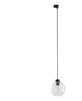 Svietidlá  Luster na lanku do 3-fázového lištového systému CUBUS 1xE27/15W/230V čierna/číra 10685
