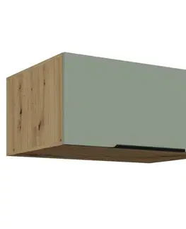 Kuchynské horné skrinky KONDELA Arsany 80 NAGU-36 1F horná kuchynská skrinka aquamarine / dub artisan