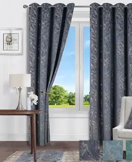 Závesy do spálne Záves na krúžkoch Velvet Klaudi YX503/6 135x250 cm sivý