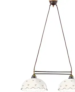 Svietidlá Kolarz 731.82.161 - Závesný luster NONNA na lanku 2xE27/75W/230V, s motívom kvetov, ružové zlato 731.82.161