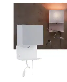 Svietidlá Paulmann 78913 - LED/2,5W + 1xE27/40W Nástenné svietidlo s USB MERANI 230V 78913