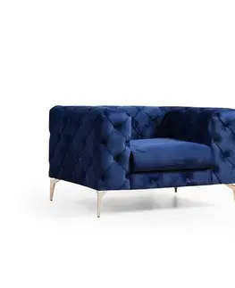 Kreslá Kreslo ušiak Como - Navy Blue