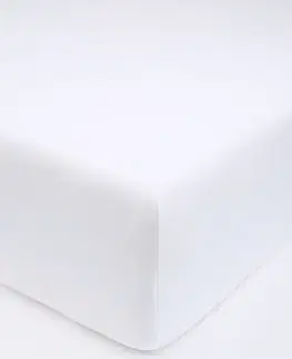 Plachty MKLozkoviny.sk Jersey prostěradlo s elastanem 120 × 200 cm – bílá
