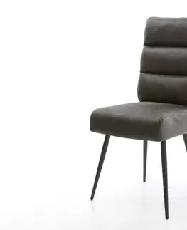 Jedálenské stoličky DELIFE Jedálenská stolička Pela-Flex mikrovlákno antracitová vintage 4-nohá zúžená čierna vrecková pružina