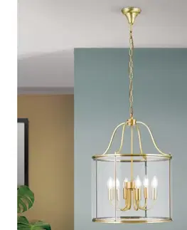 Svietidlá Orion - Luster na reťazi BRUNO 6xE14/40W/230V priemer 43 cm zlatý HL 6-1678/6 bronze
