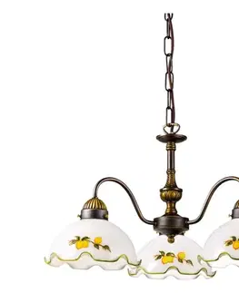 Svietidlá Kolarz 731.83.116 - Luster na reťazi NONNA 3xE27/75W/230V s motívom citrónov 731.83.116