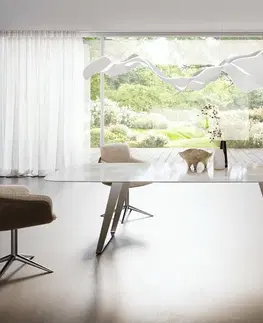 Jedálenské stoly DELIFE Jedálenský stôl Edge zaoblený 270×120 cm keramika Iris FMG Onice Grigio nerezová oceľ skosený
