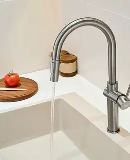 Kúpeľňové batérie REA - Kuchynská batéria Fresh vysoká BRUSH NICKEL REA-B6330