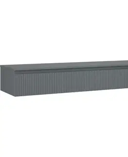 Kúpeľňový nábytok MEXEN/S - Rivel kúpeľňová skrinka pod umývadlo 160 cm s doskou, 1 šuplík, reliéf, grafit mat 91A20-16023-1-BFC66